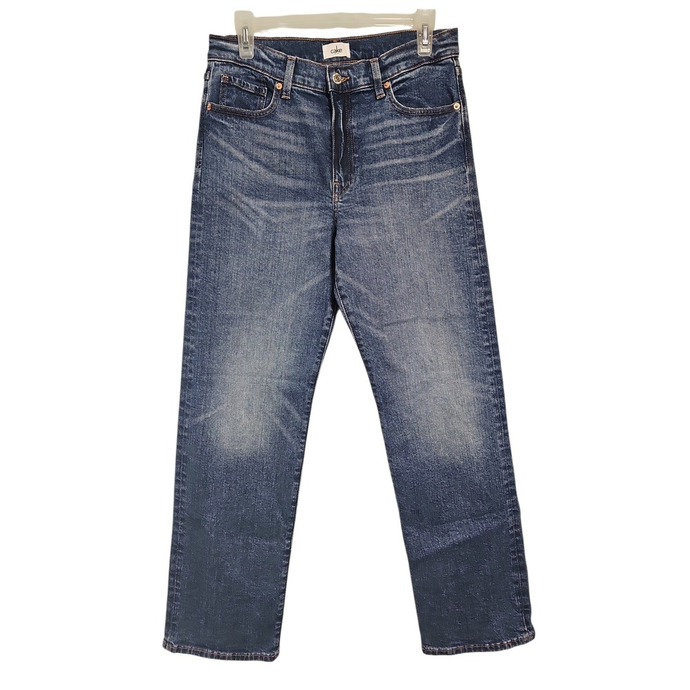 Cake The Label Regular Straight Jeans Medium Wash High Rise Women's 28x30
